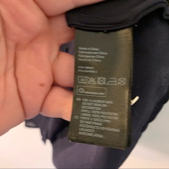 H&M Swing Tank Top Blouse Navy Blue Black Studded - Picture 6 of 11